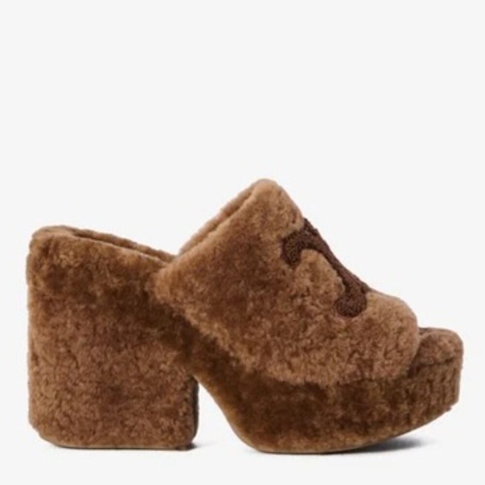 Celine Elena Shearling Mule Size 6